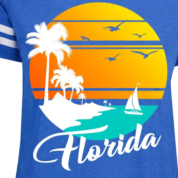 Florida Beach Sunset Enza Ladies Jersey Football T-Shirt