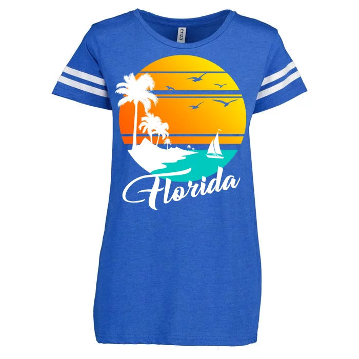 Florida Beach Sunset Enza Ladies Jersey Football T-Shirt