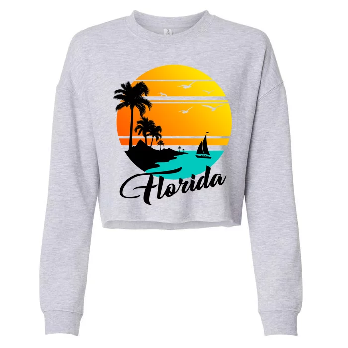 Florida Beach Sunset Cropped Pullover Crew