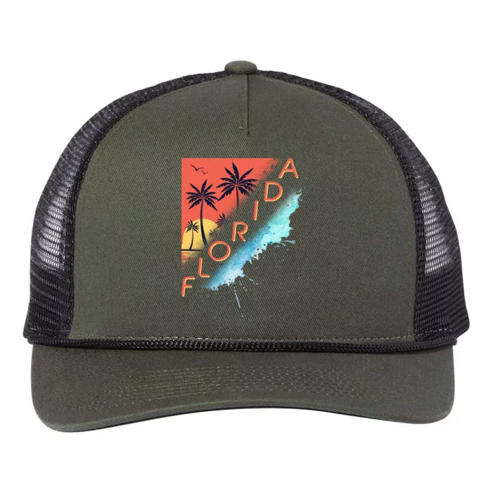 Florida Beach Vacation Retro Rope Trucker Hat Cap