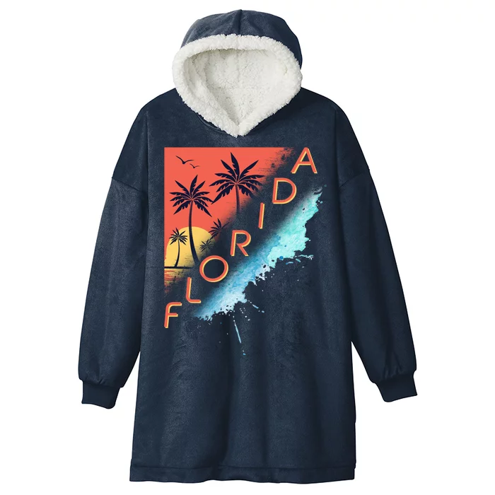 Florida Beach Vacation Hooded Wearable Blanket