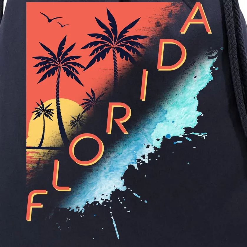 Florida Beach Vacation Drawstring Bag