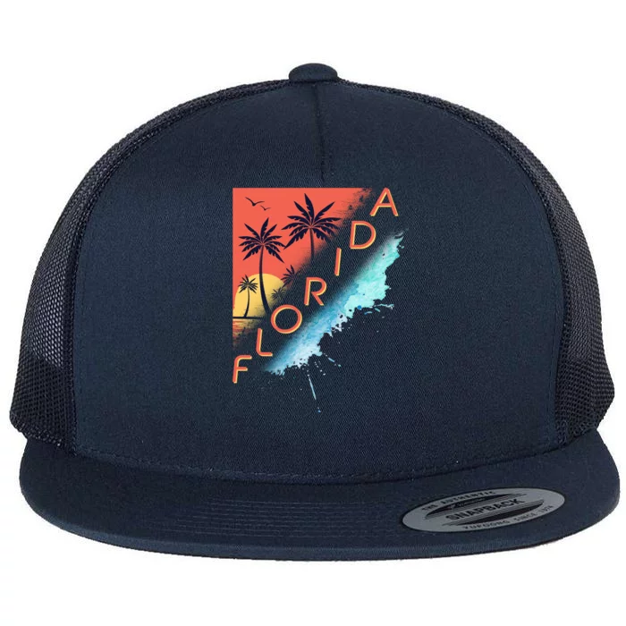 Florida Beach Vacation Flat Bill Trucker Hat