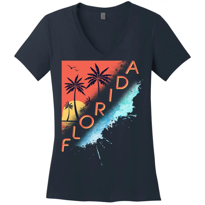 Florida Beach Vacation Women's V-Neck T-Shirt