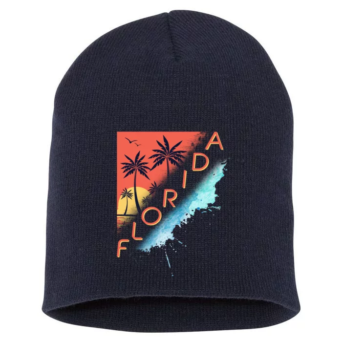 Florida Beach Vacation Short Acrylic Beanie