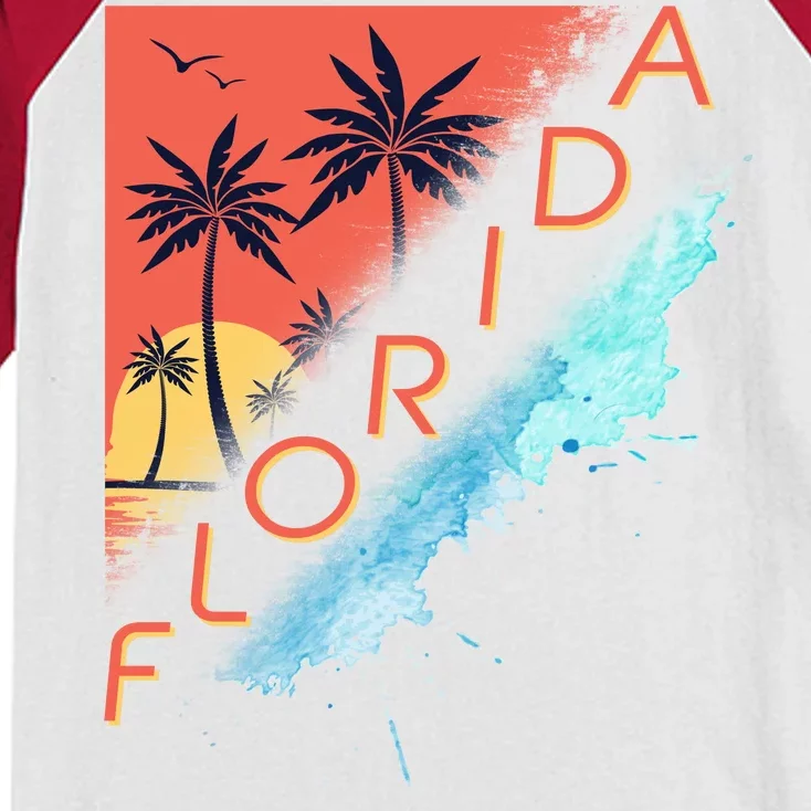 Florida Beach Vacation Kids Colorblock Raglan Jersey