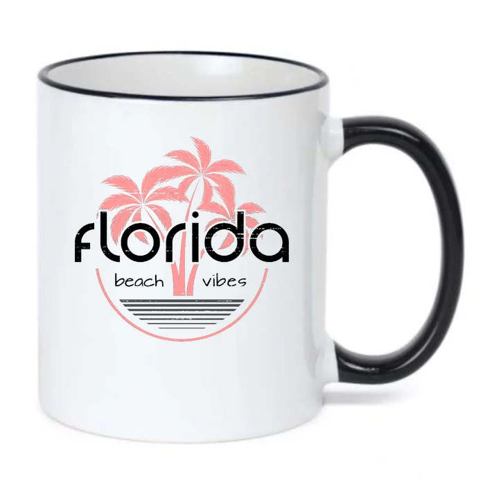 Florida Beach Vibes Retro Black Color Changing Mug