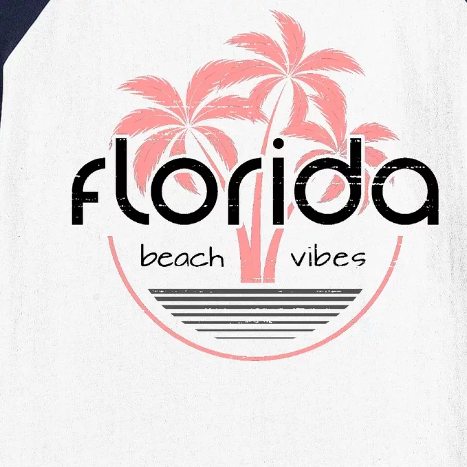 Florida Beach Vibes Retro Baseball Sleeve Shirt