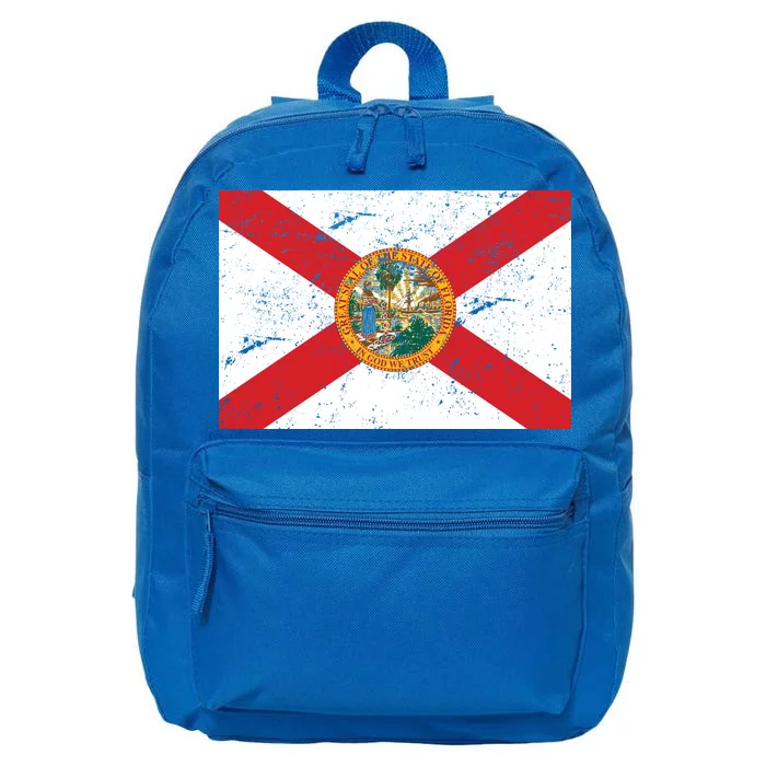 Florida Flag Distressed Vintage 16 in Basic Backpack