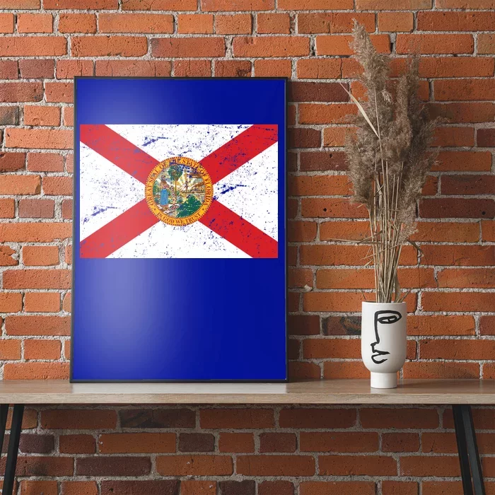 Florida Flag Distressed Vintage Poster