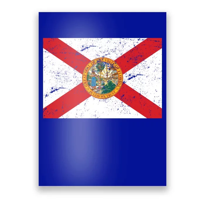 Florida Flag Distressed Vintage Poster