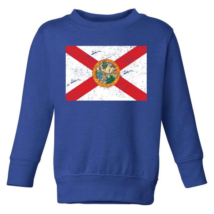 Florida Flag Distressed Vintage Toddler Sweatshirt