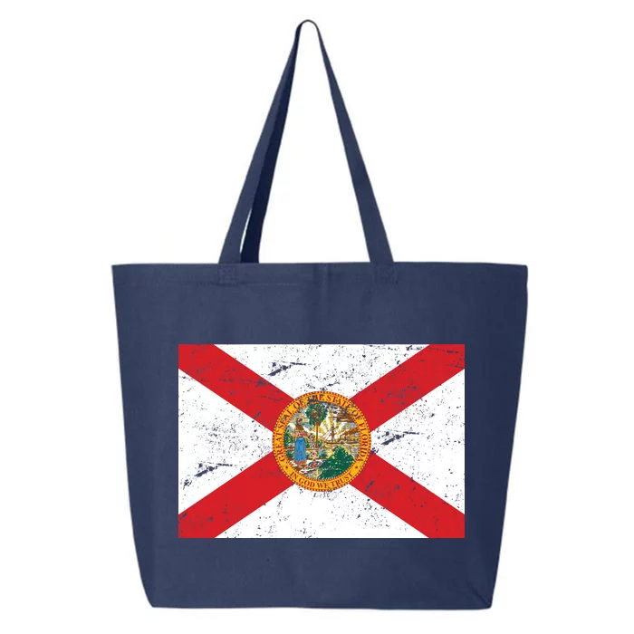 Florida Flag Distressed Vintage 25L Jumbo Tote