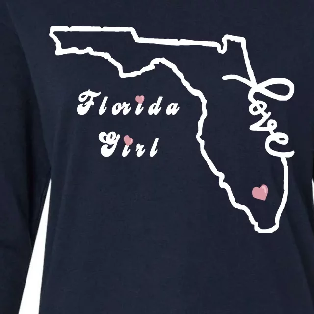 Florida Girl Womens Cotton Relaxed Long Sleeve T-Shirt