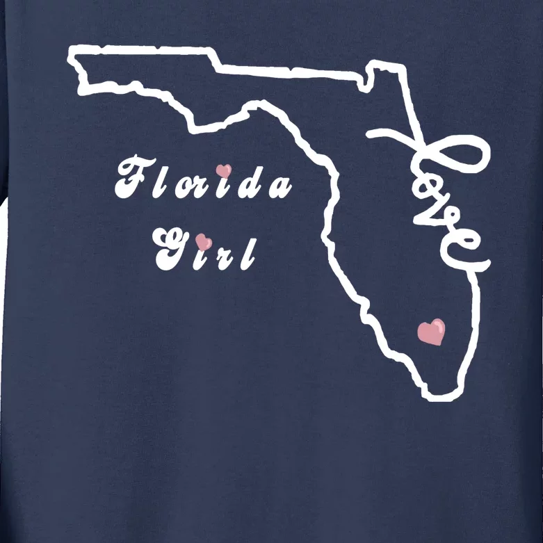 Florida Girl Kids Long Sleeve Shirt