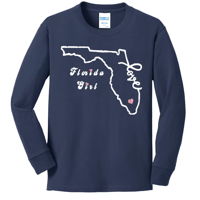 Florida Girl Kids Long Sleeve Shirt