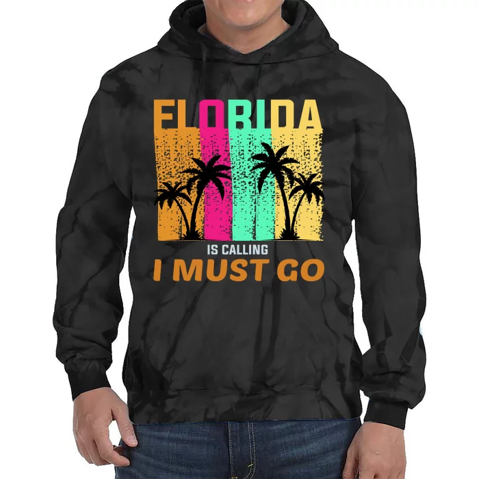 Florida Is Calling I Must Go Vintage Summer Beach Sun Tie Dye Hoodie