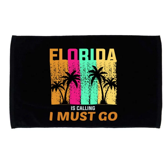 Florida Is Calling I Must Go Vintage Summer Beach Sun Microfiber Hand Towel