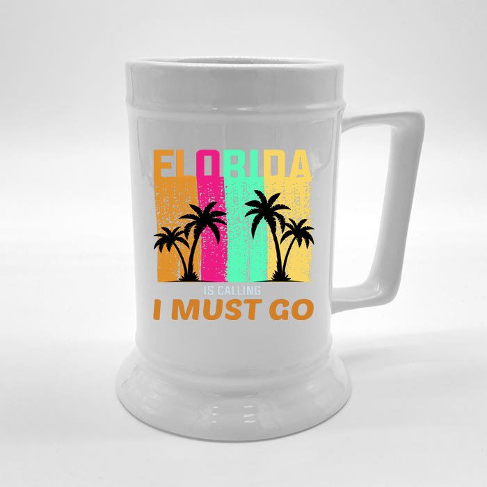 Florida Is Calling I Must Go Vintage Summer Beach Sun Front & Back Beer Stein