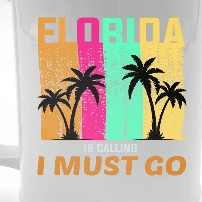 Florida Is Calling I Must Go Vintage Summer Beach Sun Front & Back Beer Stein