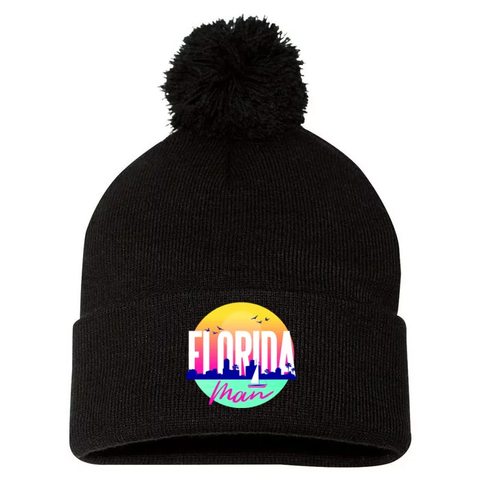 Florida Man Pom Pom 12in Knit Beanie