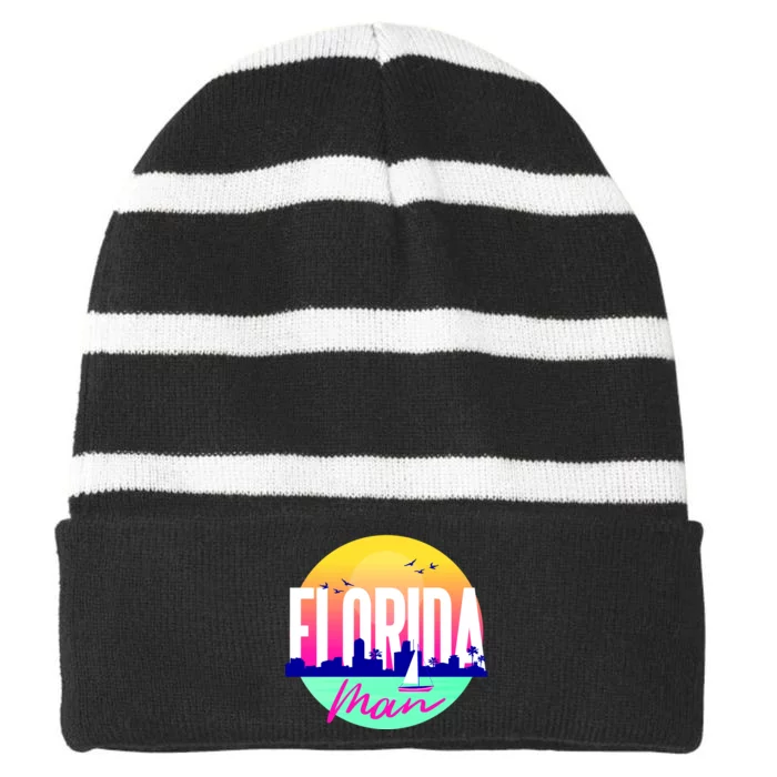 Florida Man Striped Beanie with Solid Band