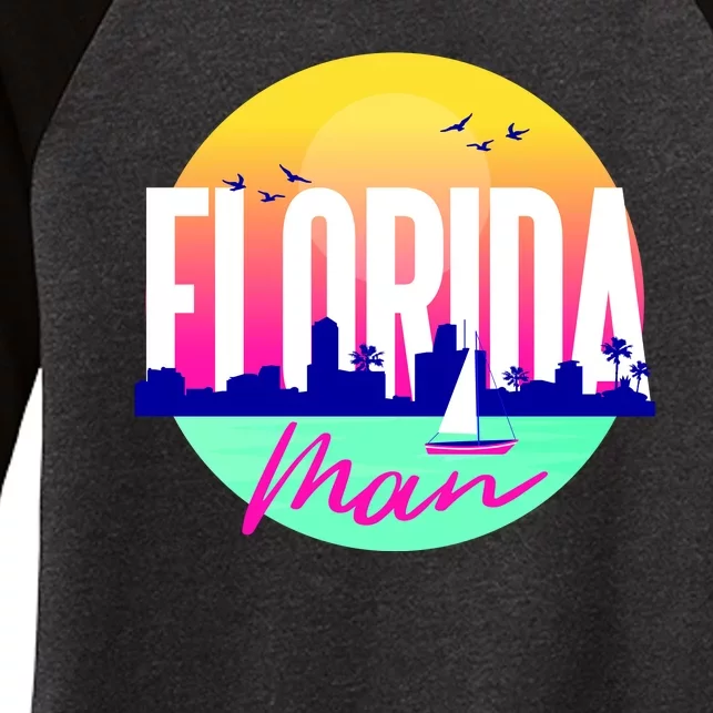 Florida Man Women's Tri-Blend 3/4-Sleeve Raglan Shirt