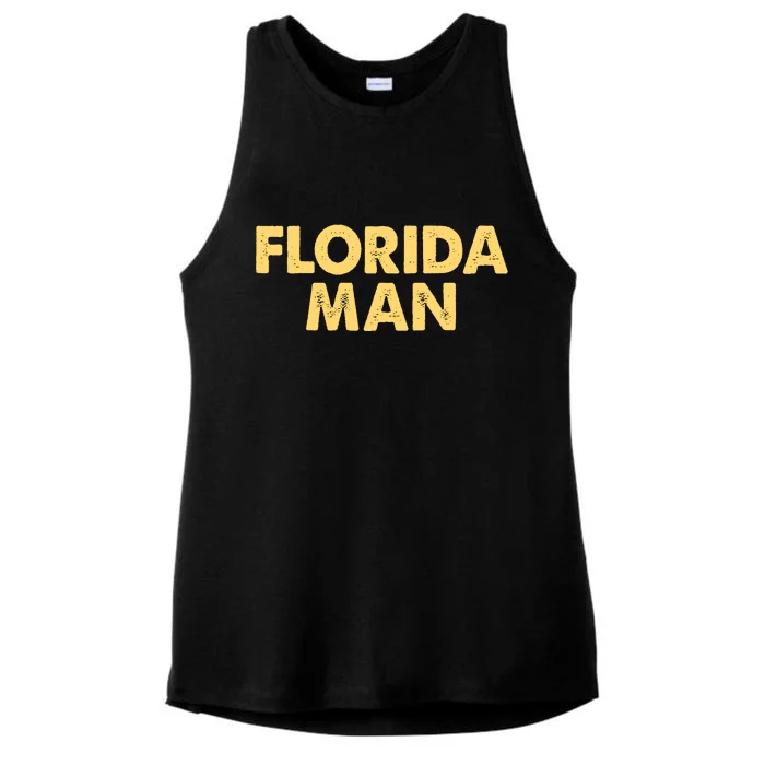 Florida Man Meme Ladies Tri-Blend Wicking Tank