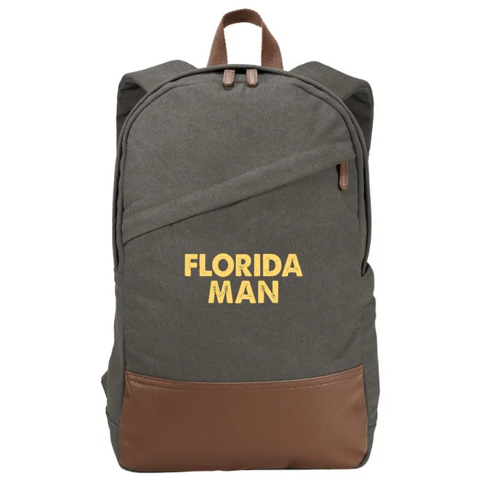 Florida Man Meme Cotton Canvas Backpack