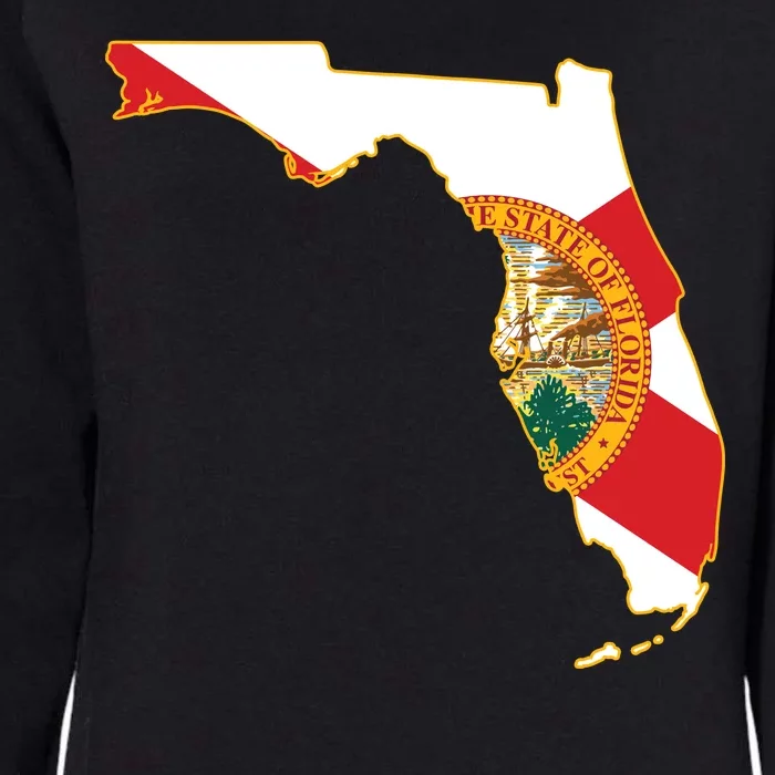 Florida Map State Flag Womens California Wash Sweatshirt