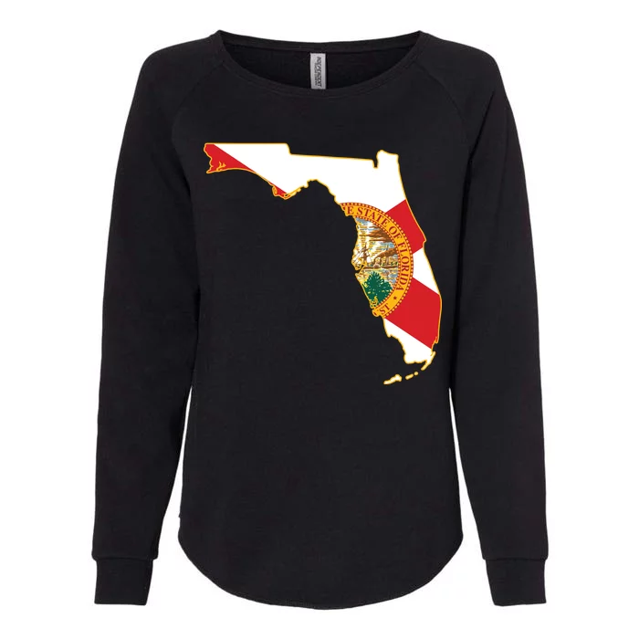 Florida Map State Flag Womens California Wash Sweatshirt