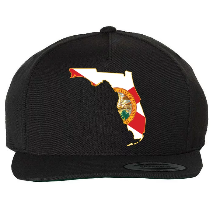 Florida Map State Flag Wool Snapback Cap