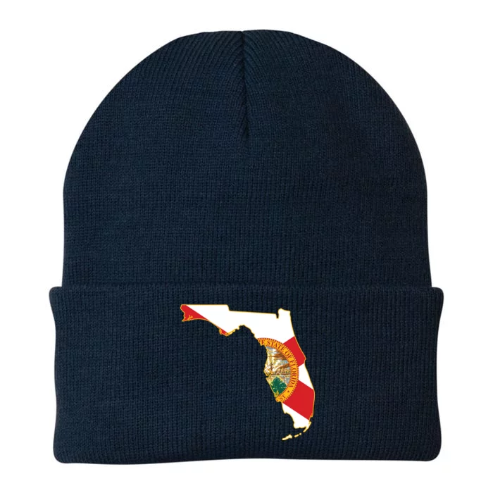 Florida Map State Flag Knit Cap Winter Beanie