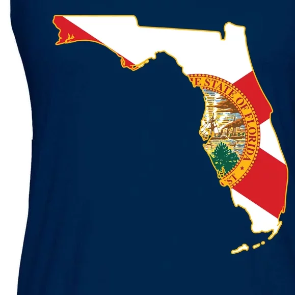 Florida Map State Flag Ladies Essential Flowy Tank