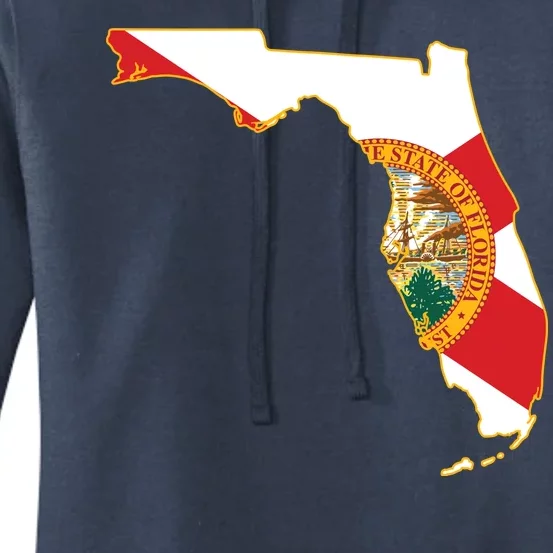 Florida Map State Flag Women's Pullover Hoodie