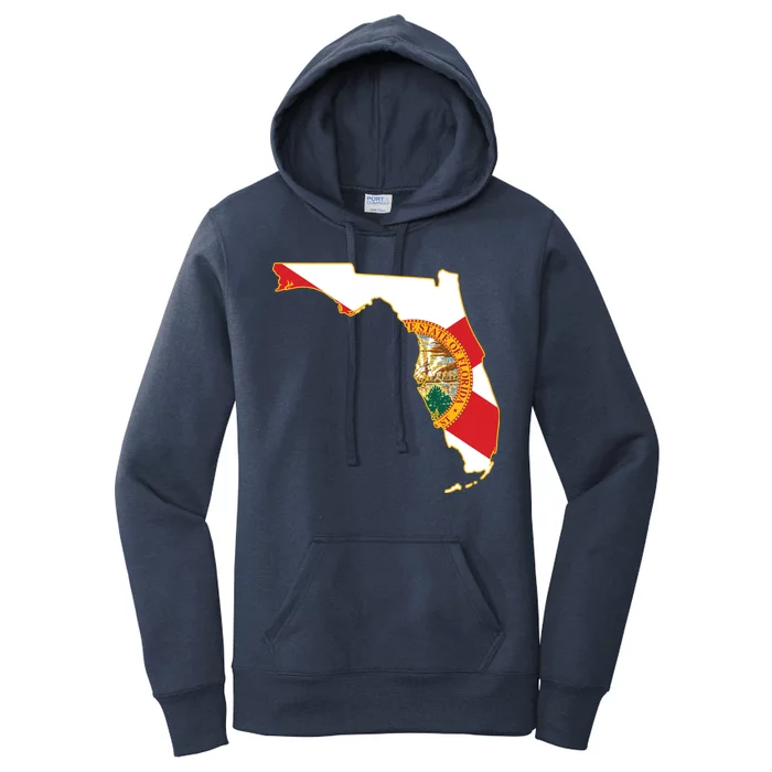 Florida Map State Flag Women's Pullover Hoodie