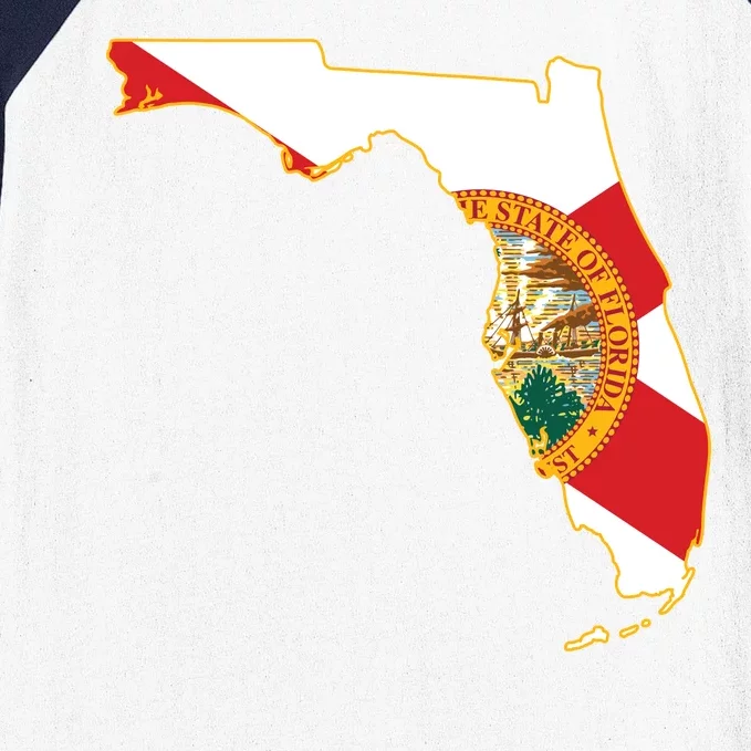 Florida Map State Flag Baseball Sleeve Shirt