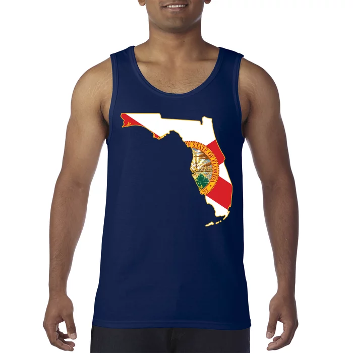 Florida Map State Flag Tank Top