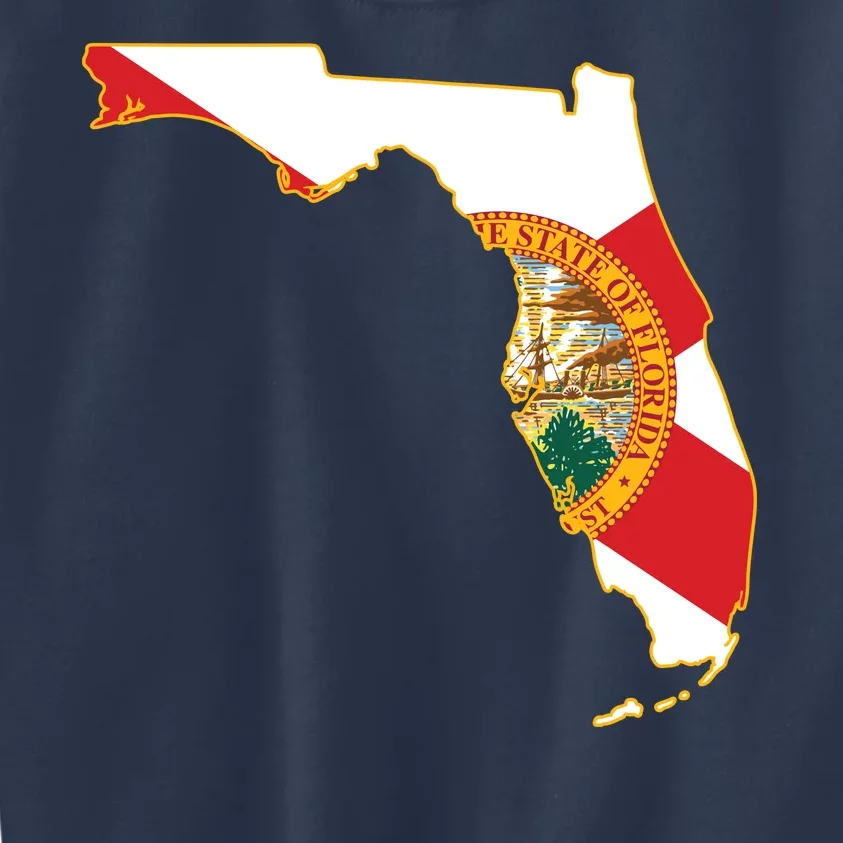 Florida Map State Flag Kids Sweatshirt