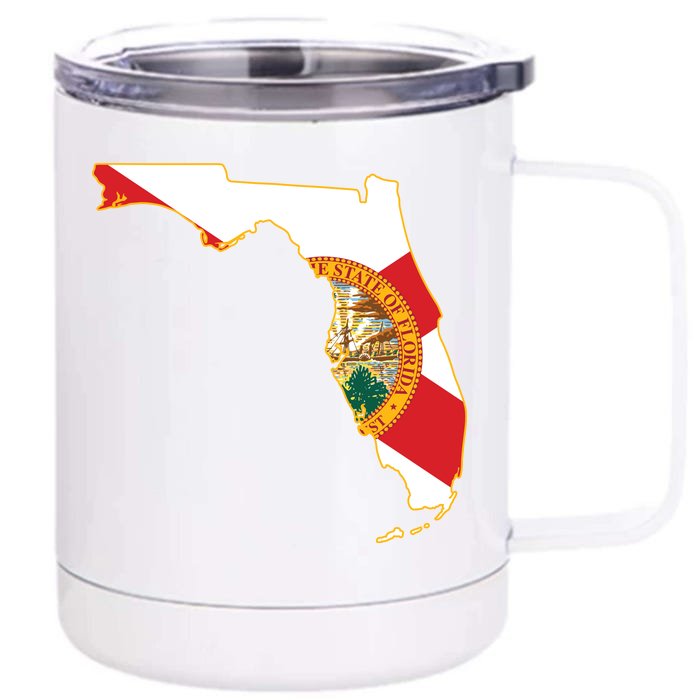 Florida Map State Flag Front & Back 12oz Stainless Steel Tumbler Cup