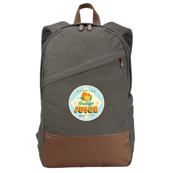 Florida Orange Juice Vitamin C Everyday Cotton Canvas Backpack