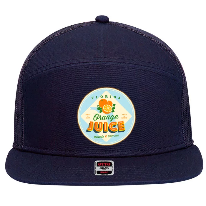 Florida Orange Juice Vitamin C Everyday 7 Panel Mesh Trucker Snapback Hat