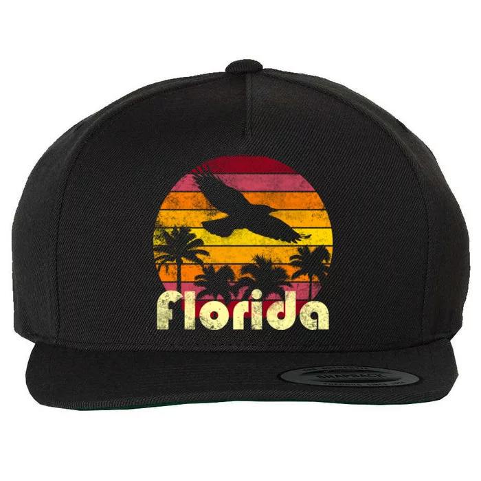 Florida Retro Sunset Wool Snapback Cap