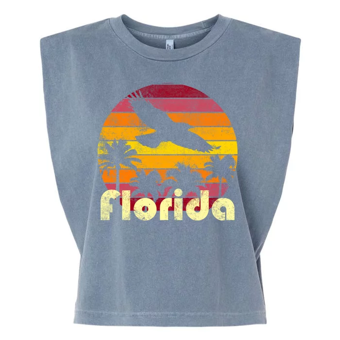 Florida Retro Sunset Garment-Dyed Women's Muscle Tee