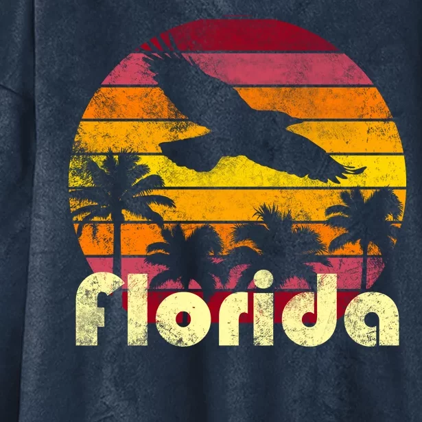 Florida Retro Sunset Hooded Wearable Blanket