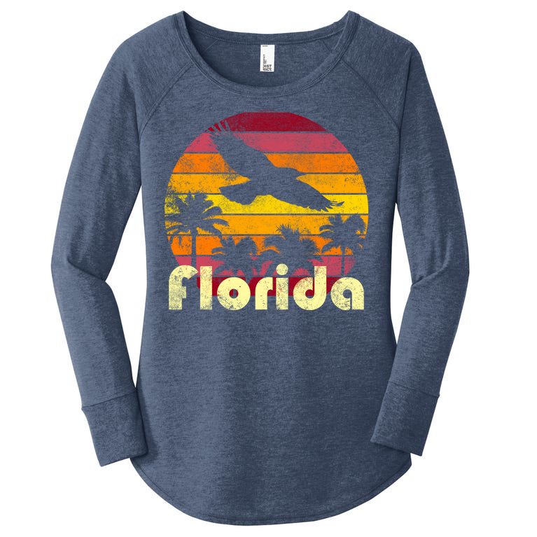 Florida Retro Sunset Women’s Perfect Tri Tunic Long Sleeve Shirt
