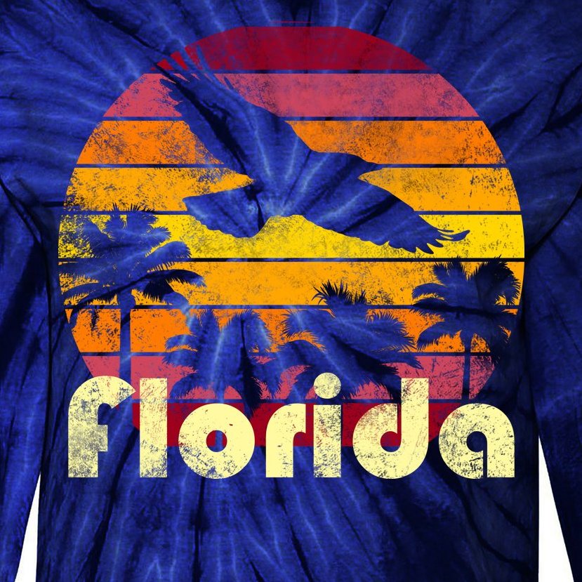 Florida Retro Sunset Tie-Dye Long Sleeve Shirt