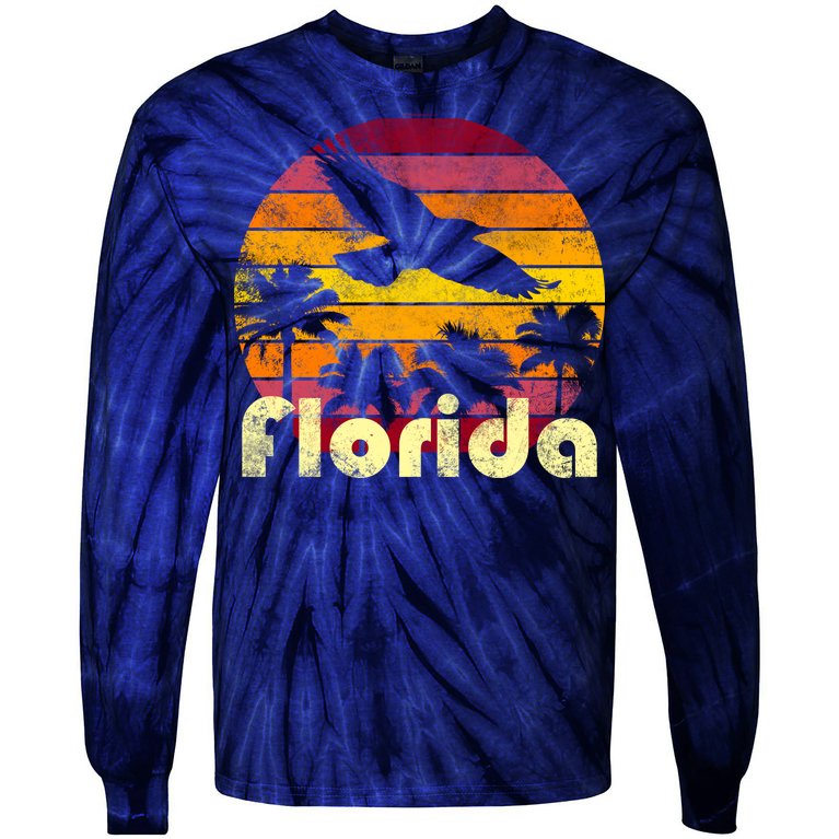 Florida Retro Sunset Tie-Dye Long Sleeve Shirt