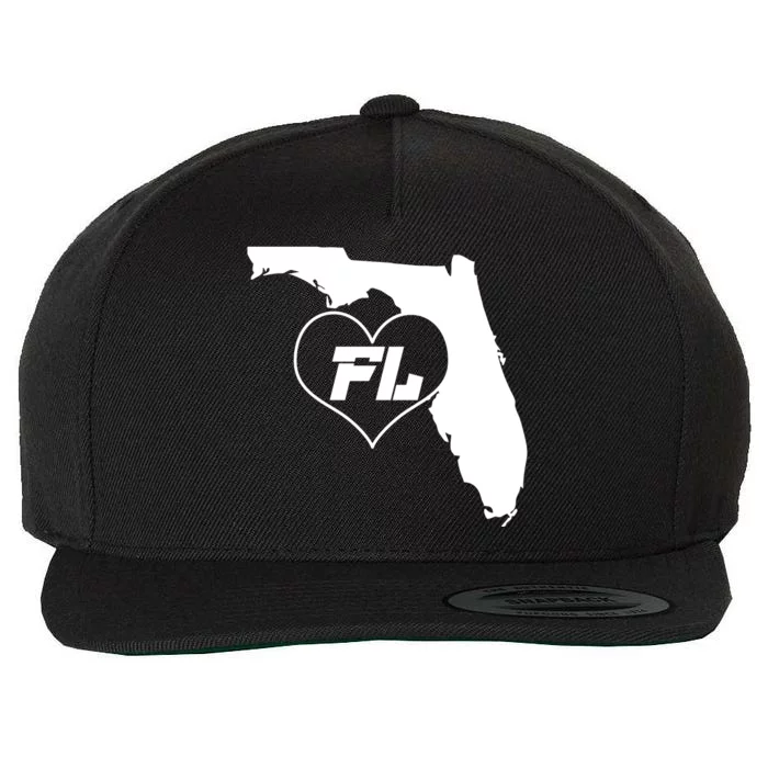 Florida State FL Heart Wool Snapback Cap