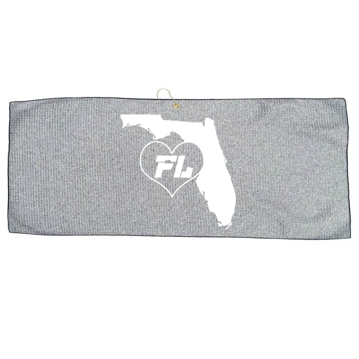 Florida State FL Heart Large Microfiber Waffle Golf Towel